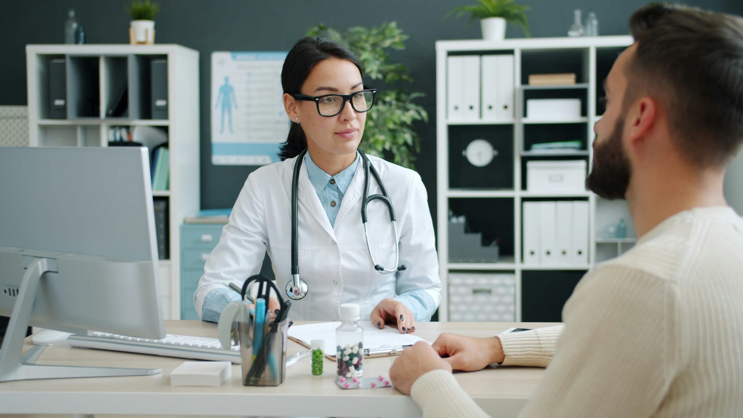 Doctor consulting with a patient in a medical office